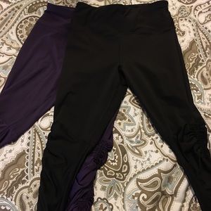 AVIA WorkOut pants 2 Set-Black & Purple,, Size S